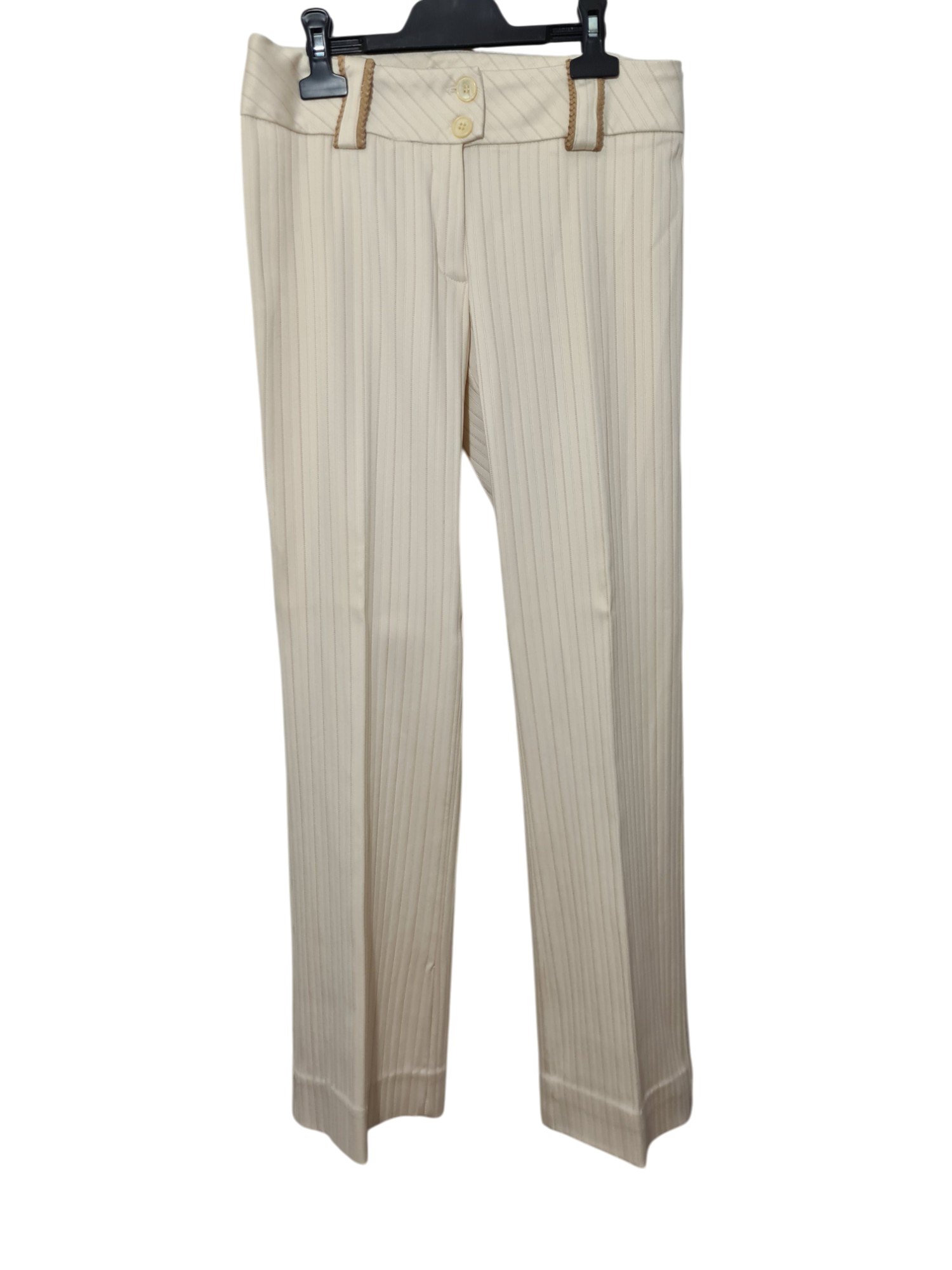 Tailleur veste pantalon rayé crème des années 2000 EMMAUS