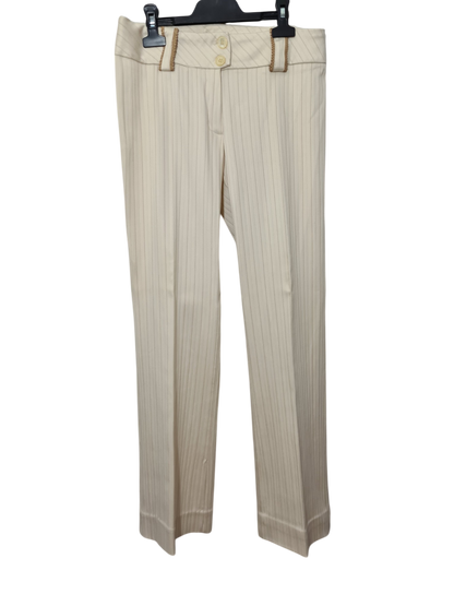 Tailleur veste pantalon rayé crème des années 2000 EMMAUS
