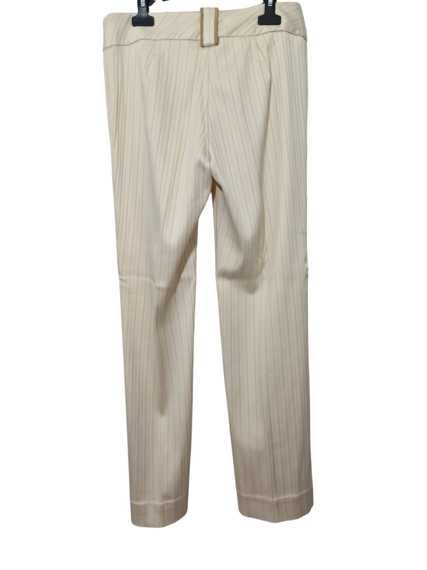 Tailleur veste pantalon rayé crème des années 2000 EMMAUS