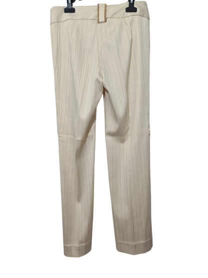 Tailleur veste pantalon rayé crème des années 2000 EMMAUS