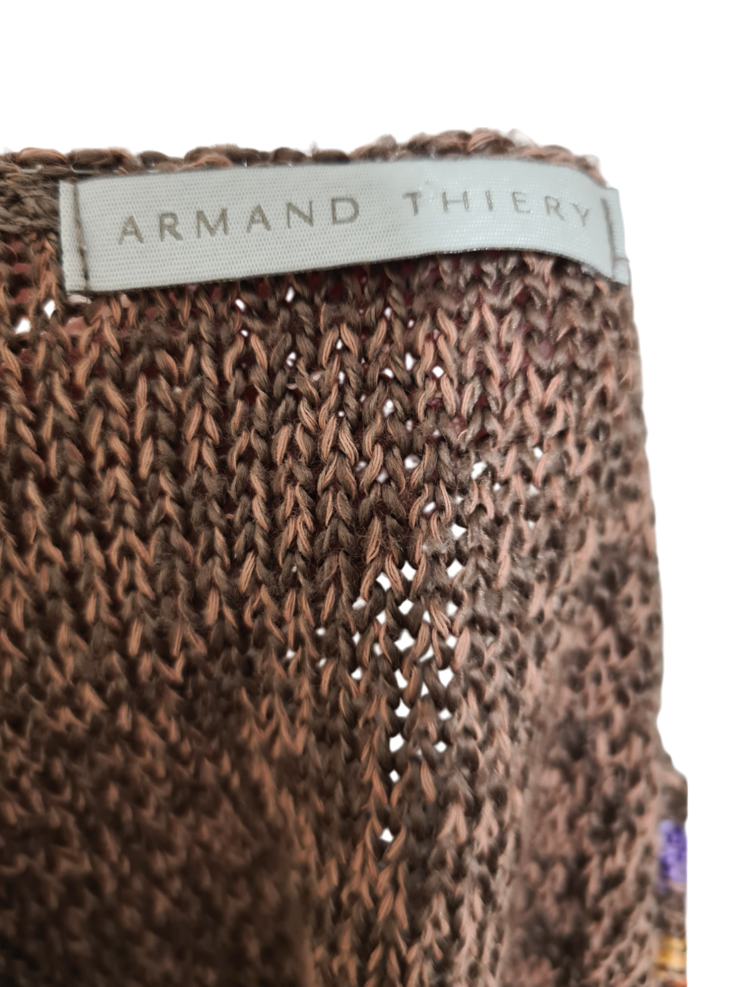 Pull en maille rayé manches 3/4 Armand Thiery des années 2000 EMMAUS