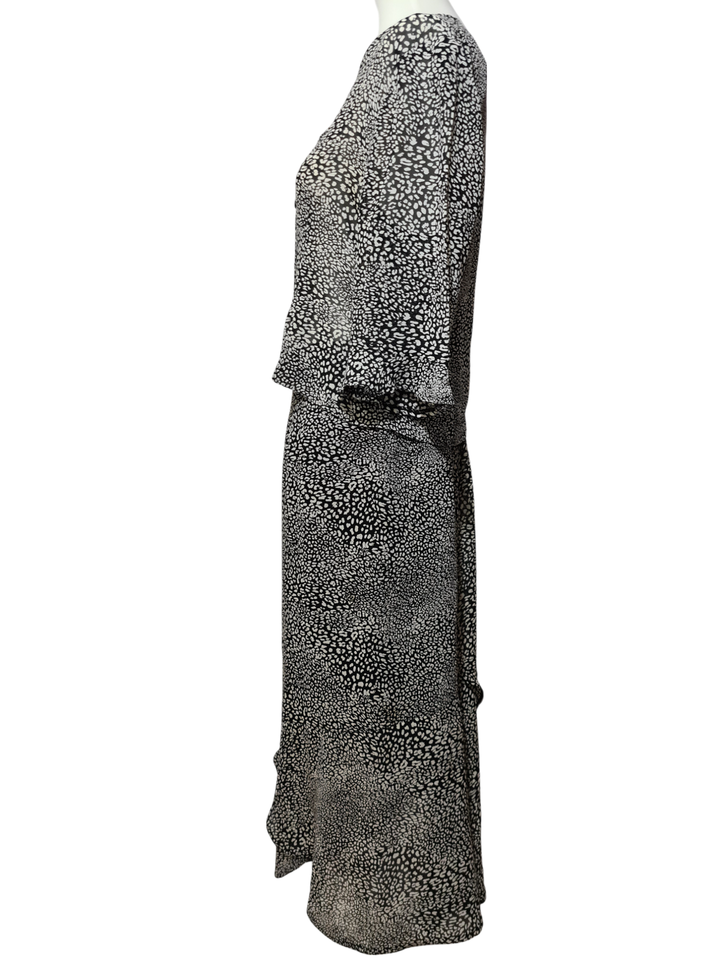 Ensemble jupe longue + haut boutonné des années 80-90 EMMAUS