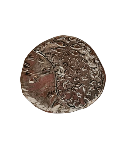 Bague ajustable médaillon argenté des années 80-90