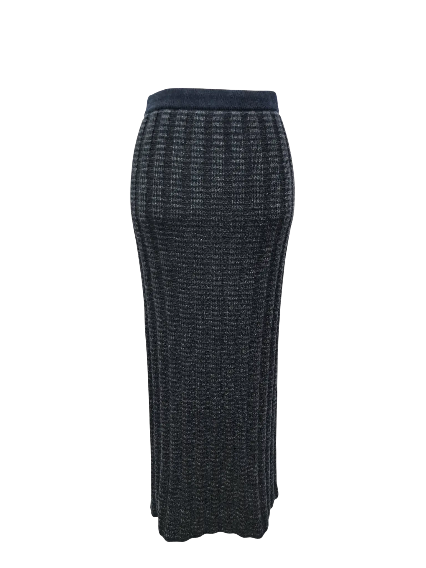 Jupe droite tricotée Bergère de France T.38 laine made in France vintage 80s EMMAUS