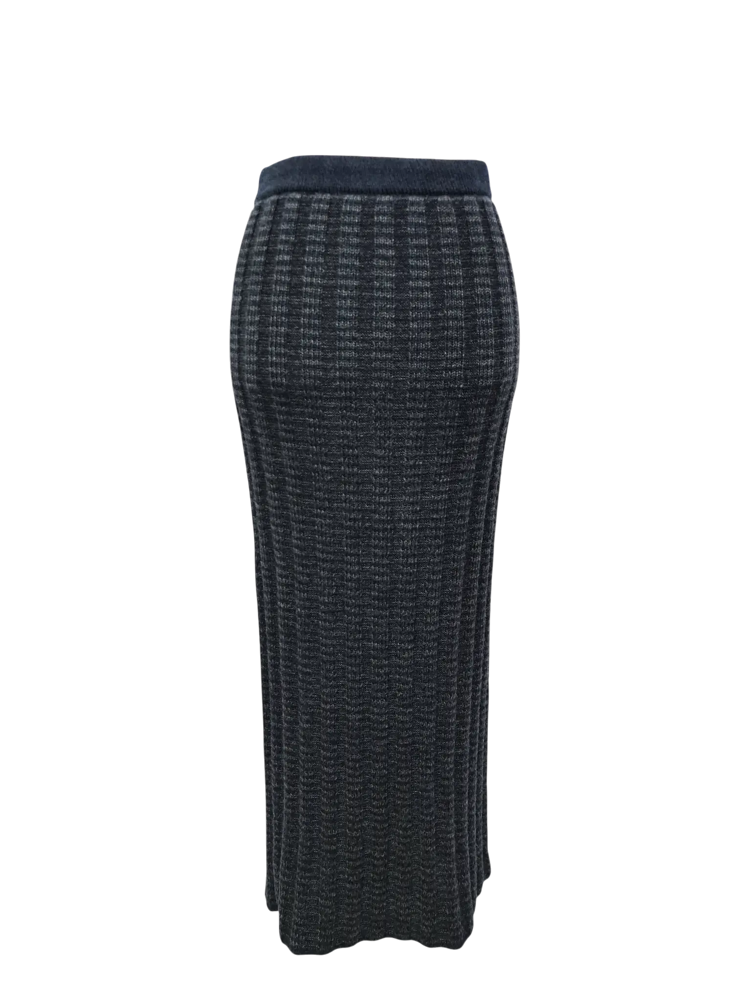 Jupe droite tricotée Bergère de France T.38 laine made in France vintage 80s EMMAUS