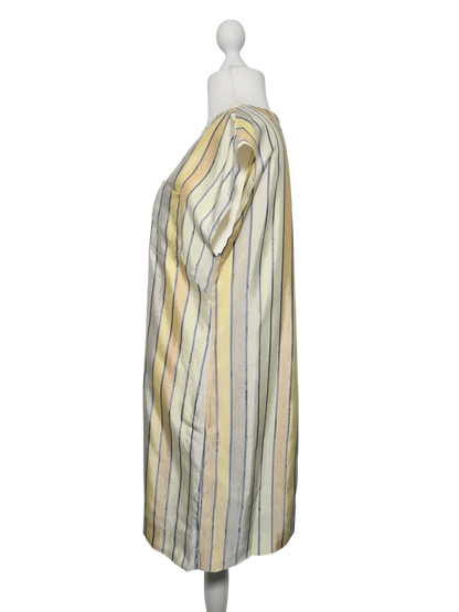 Robe vintage rayée jaune RFA années 80 T44/46 rétro