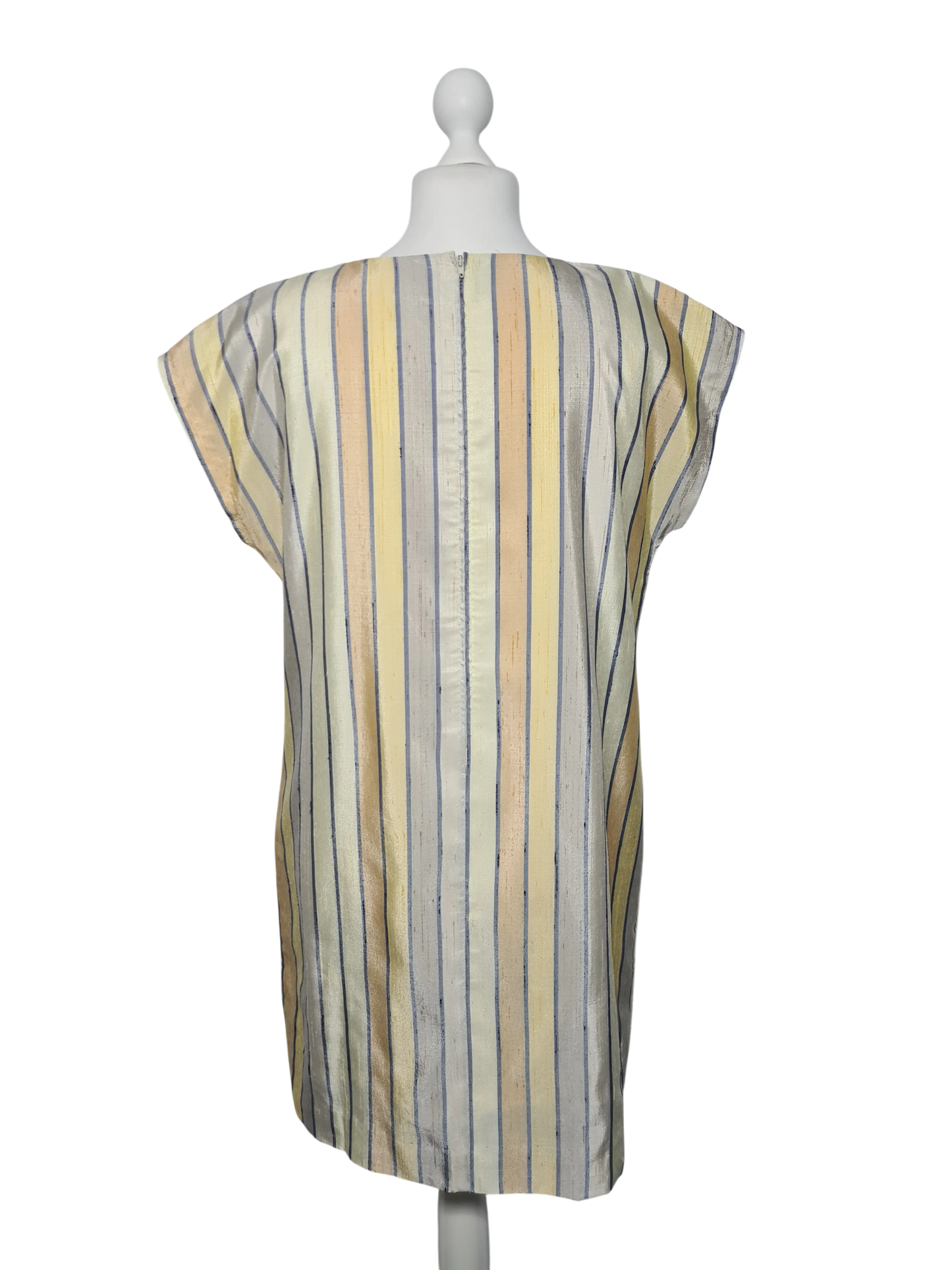 Robe vintage rayée jaune RFA années 80 T44/46 rétro