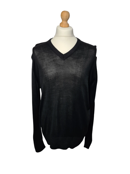 Pull homme noir col V Ekin Triko L laine acrylique