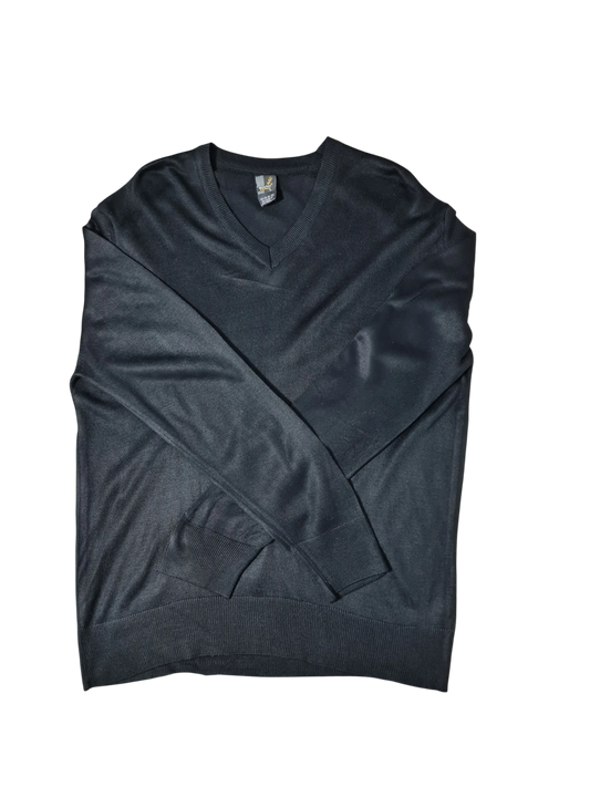 Pull homme noir col V Ekin Triko L laine acrylique