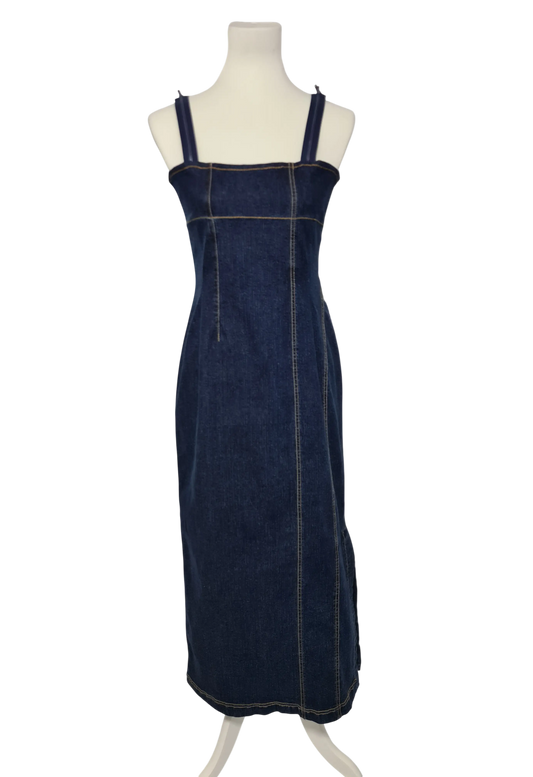 Robe longue en jean vintage fendue T38