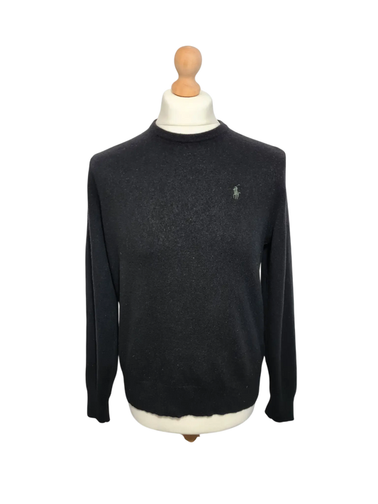 Pull Polo Ralph Lauren homme noir 100% laine classique