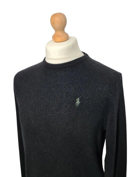 Pull Polo Ralph Lauren homme noir 100% laine classique