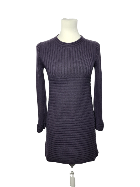 Robe pull mérinos violette moulante vintage Italie T38