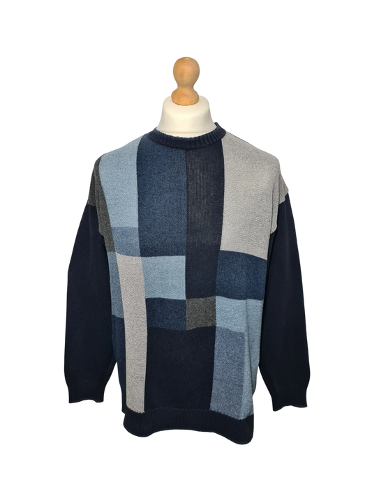 Pull vintage patchwork Bruno Ferrari Italie XL