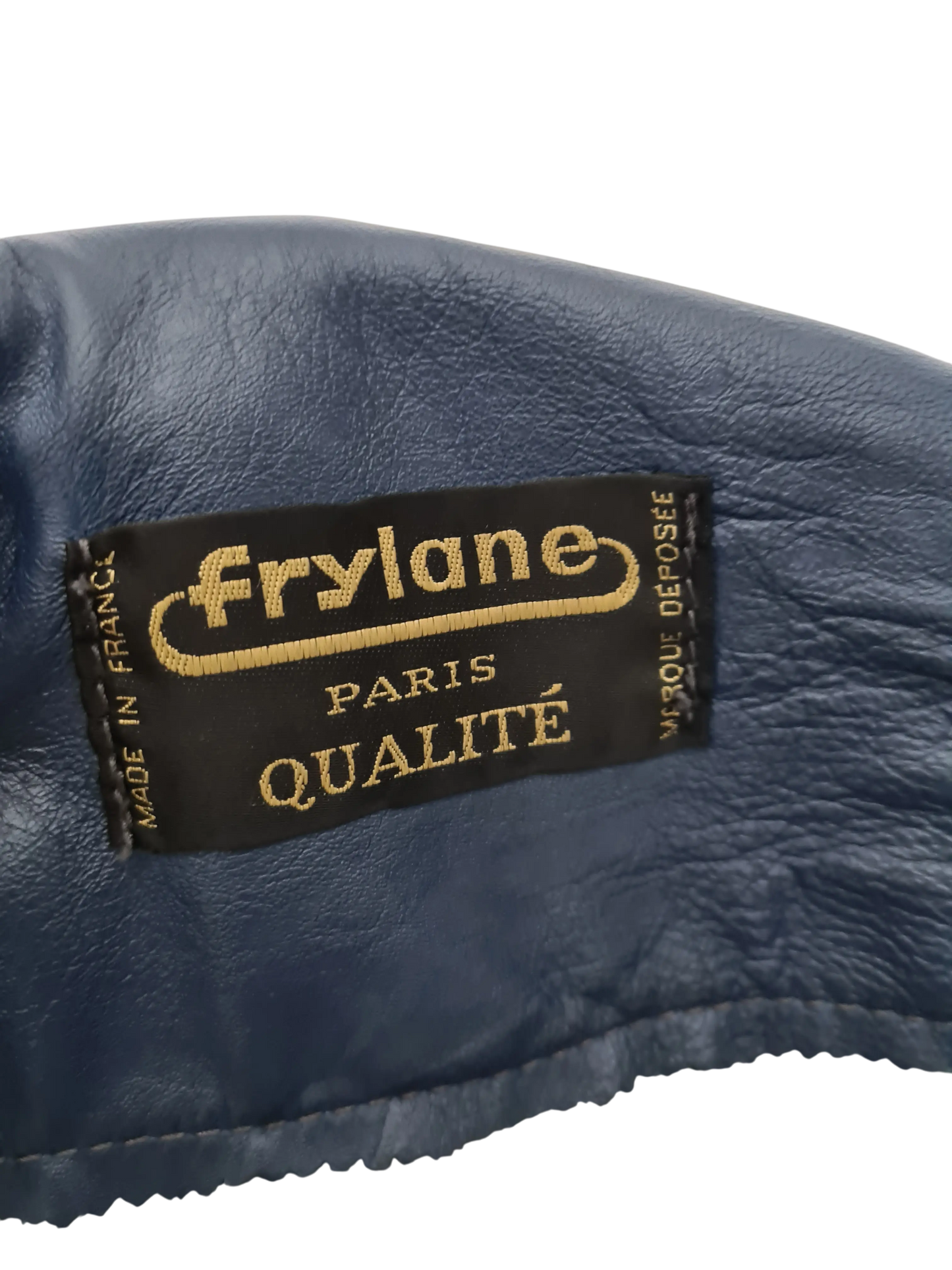 Manteau long cuir gris vintage Frylane Paris made in France