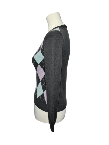 Pull Lacoste laine vierge losanges XS XXS vintage