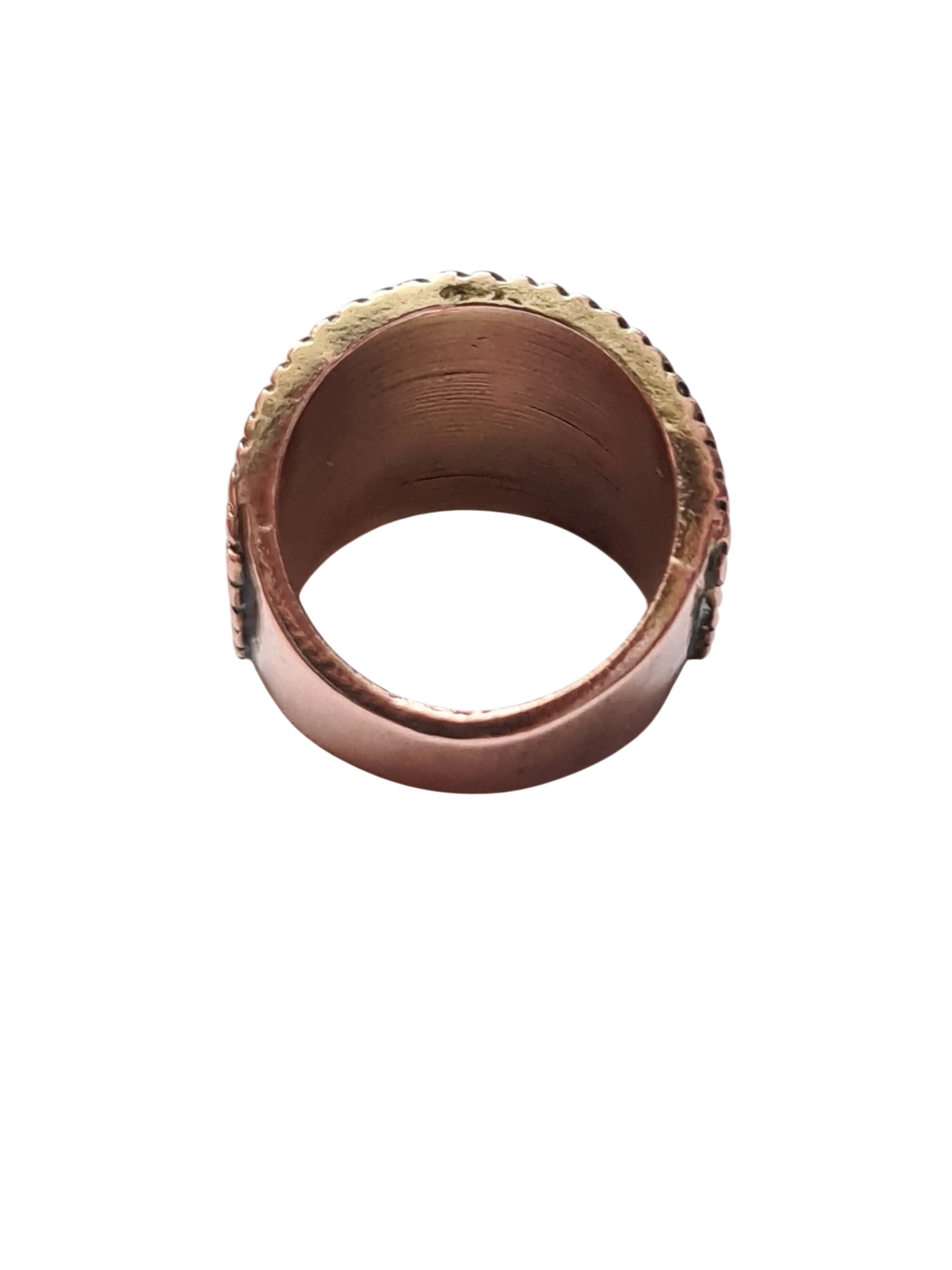 Bague vintage femme cabochons cuivre T54