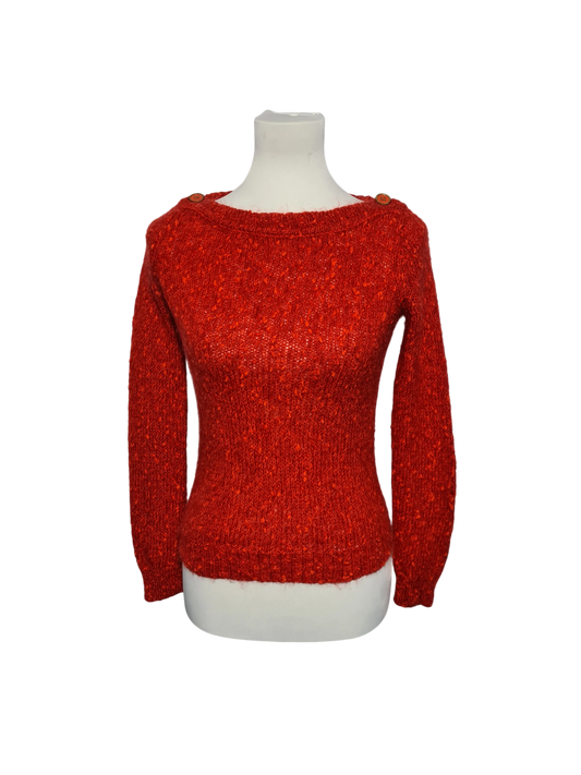 Pull rouge Kookaï mohair laine vintage T0 XS