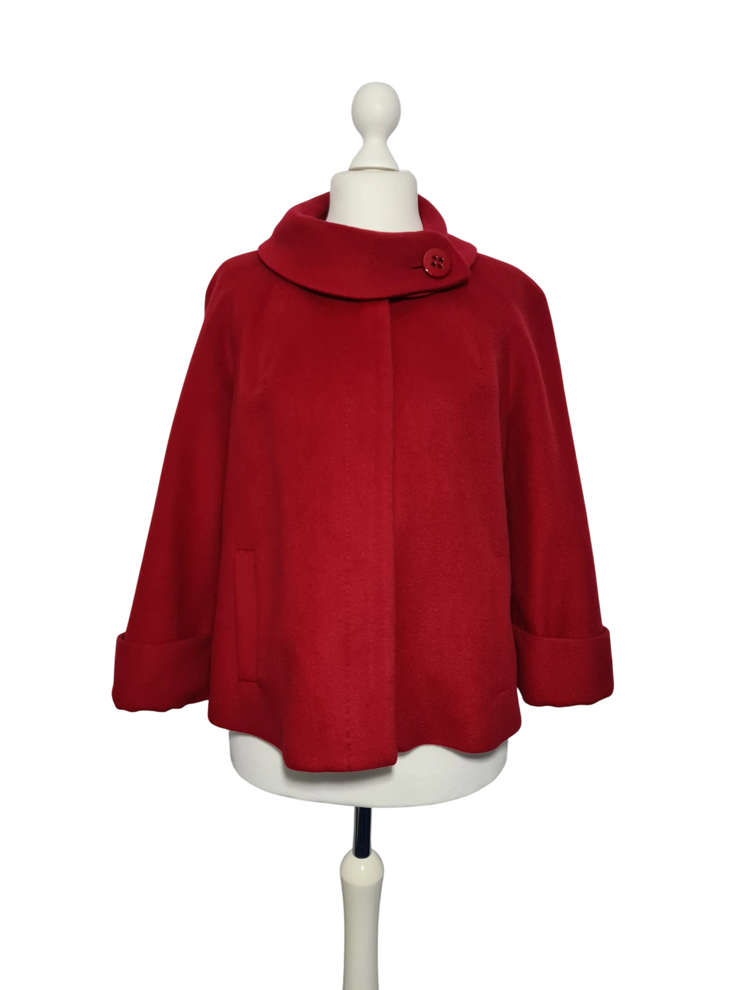 Caban rouge Caroll laine cachemire made in France T44