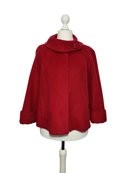 Caban rouge Caroll laine cachemire made in France T44