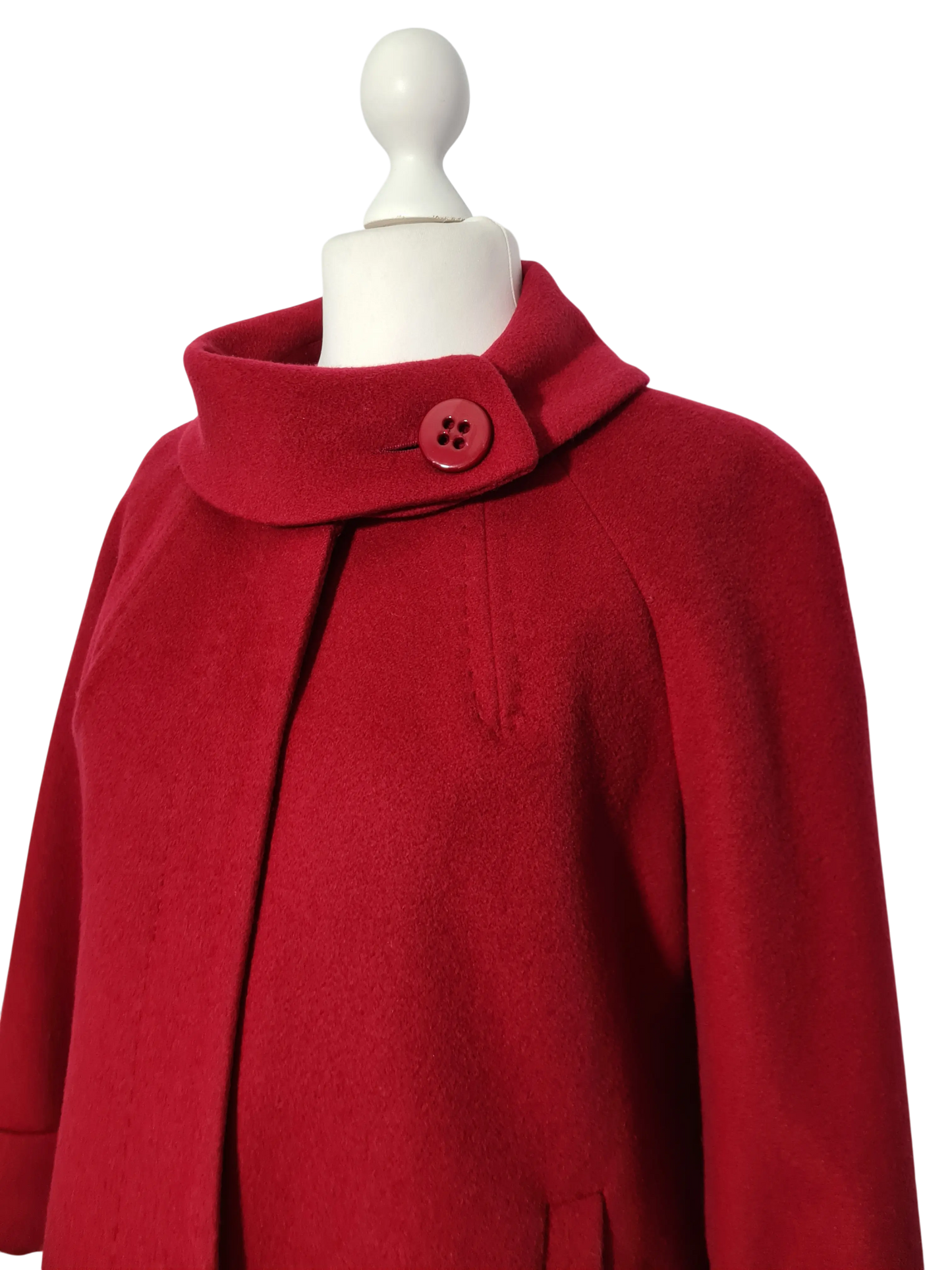 Caban rouge Caroll laine cachemire made in France T44