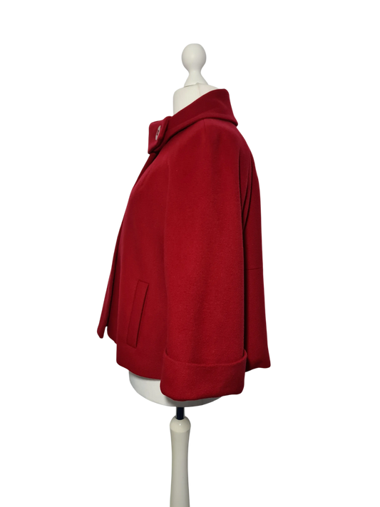 Caban rouge Caroll laine cachemire made in France T44