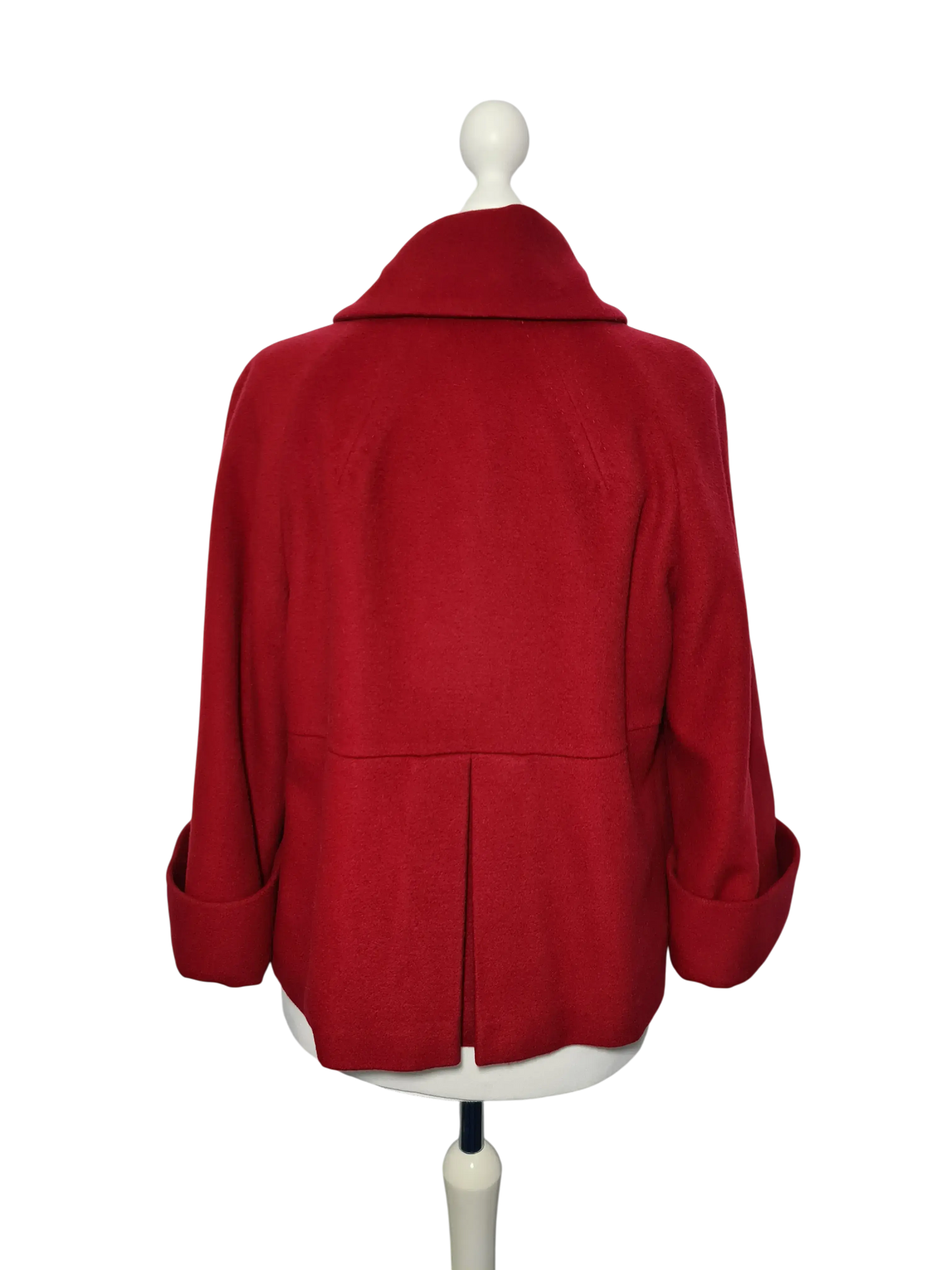 Caban rouge Caroll laine cachemire made in France T44 EMMAUS