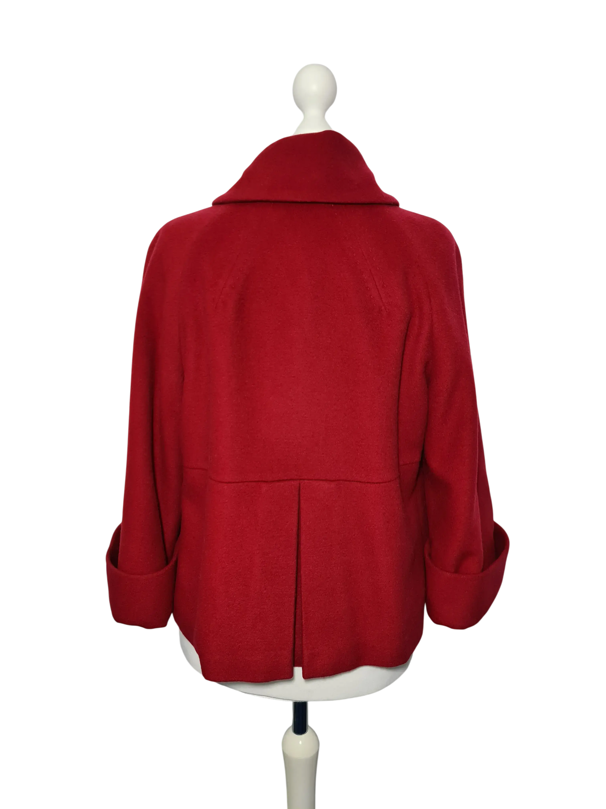 Caban rouge Caroll laine cachemire made in France T44 EMMAUS