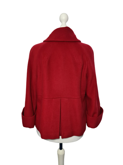 Caban rouge Caroll laine cachemire made in France T44 EMMAUS