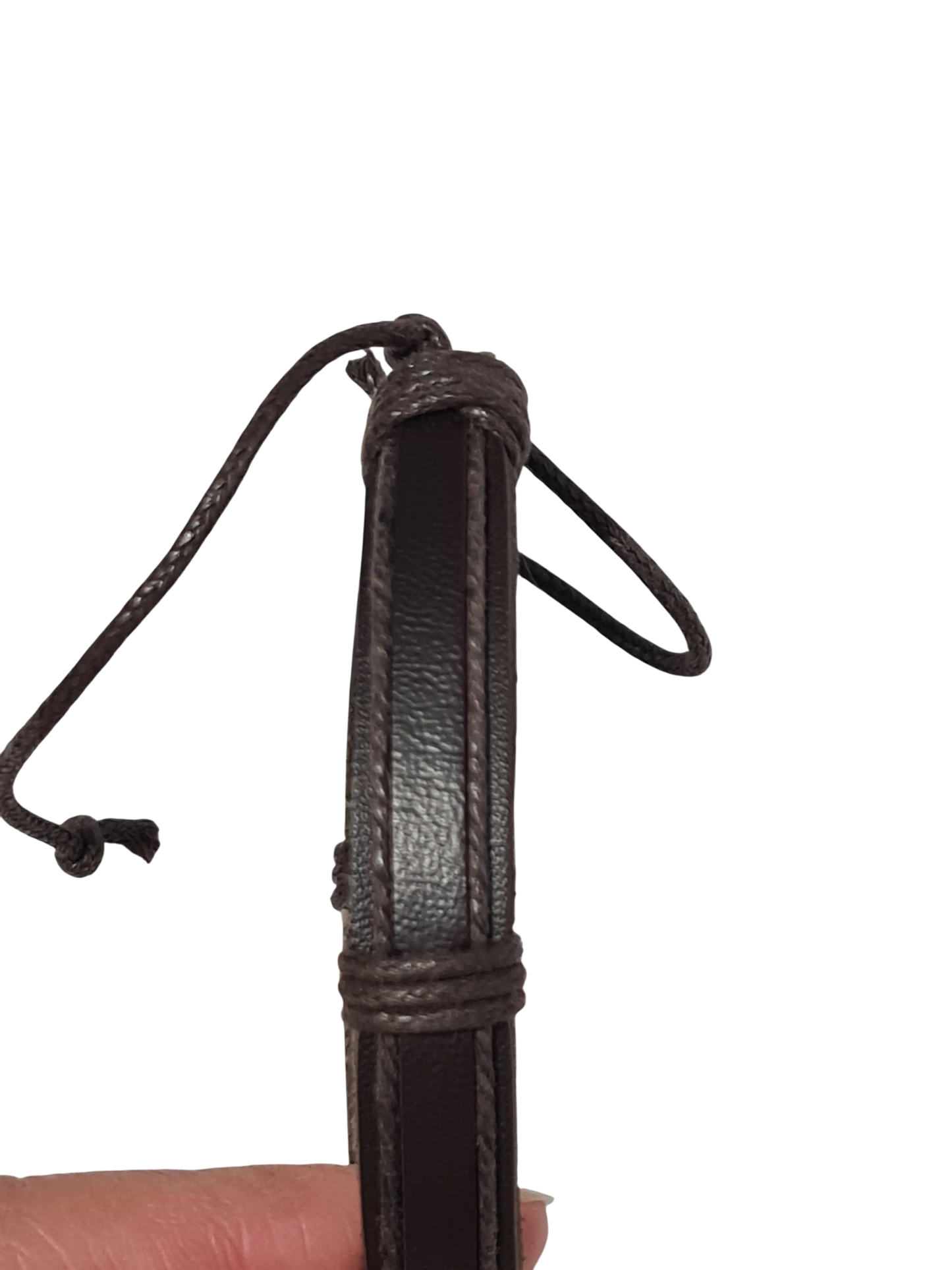 Bracelet cuir marron double épaisseur réglable homme bohème