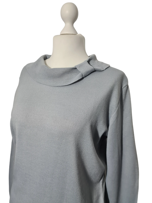 Pull Afibel gris col souple T46/48 maille douce