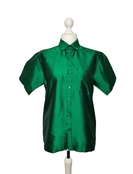 Chemise verte satin vintage 2000 Y2K