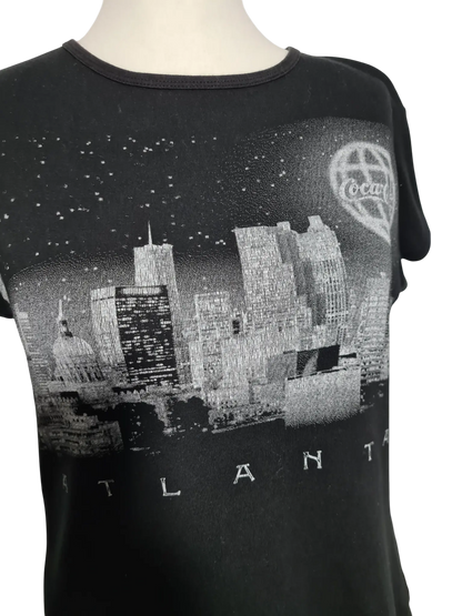 T-shirt Coca Cola Atlanta noir pailleté XL