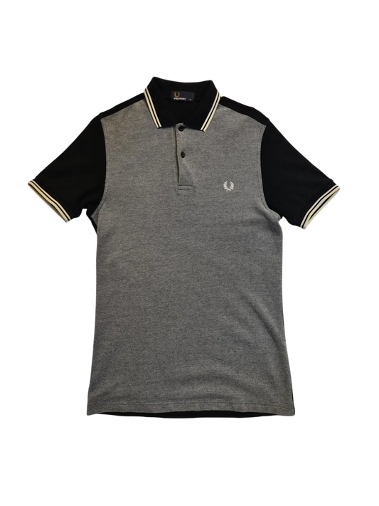 Polo Fred Perry gris noir XS coton logo brodé
