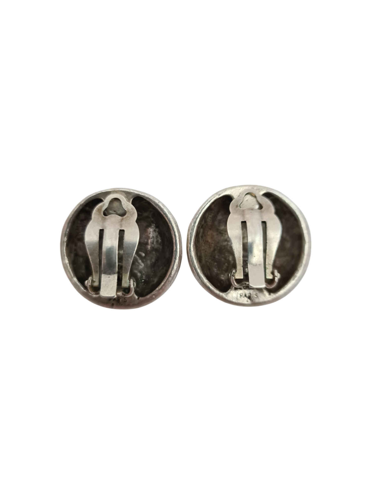 Boucles d'oreilles à clips finition martelée des années 80-90 EMMAUS