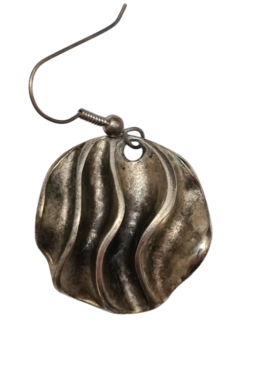 Boucles d’oreilles ondulées argentées des années 80-90