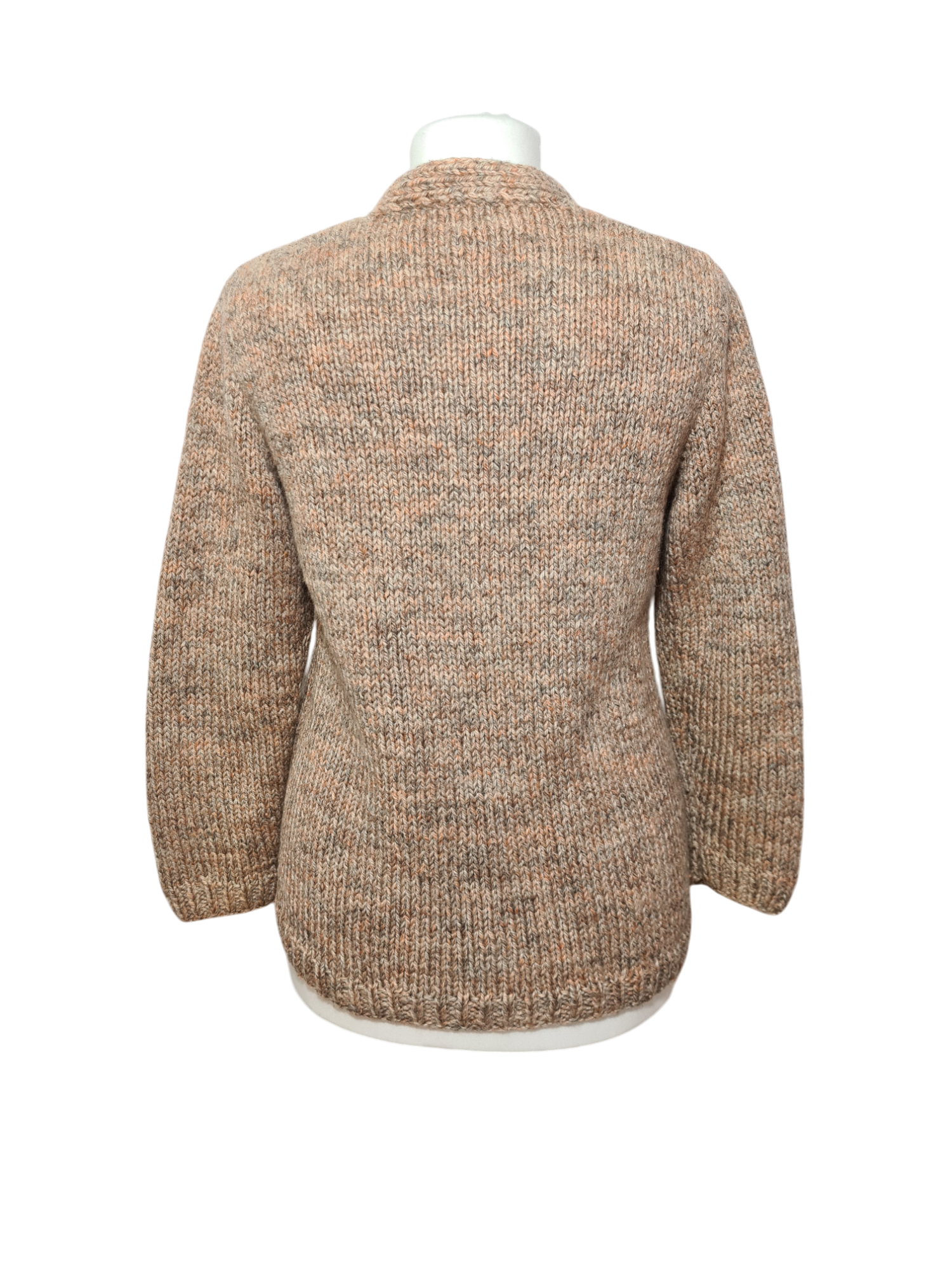 Gilet cardigan pull femme en laine mélangée tricotée des années 80-90 EMMAUS