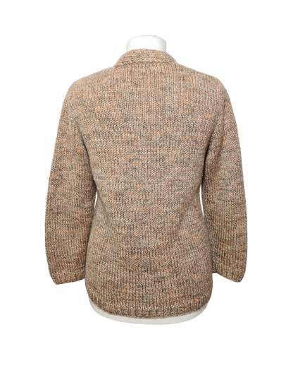 Gilet cardigan pull femme en laine mélangée tricotée des années 80-90 EMMAUS