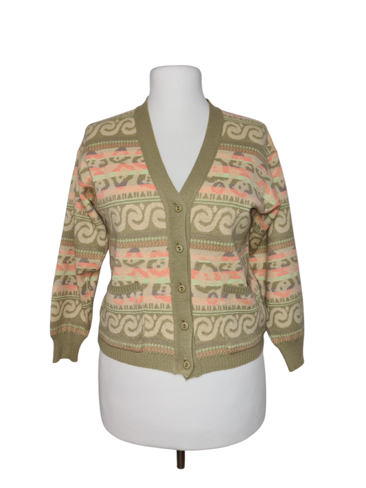 Cardigan femme vintage vert pastel des années 80/90 Fripe avenue