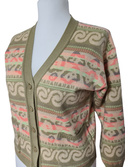 Cardigan femme vintage vert pastel des années 80/90 Fripe avenue