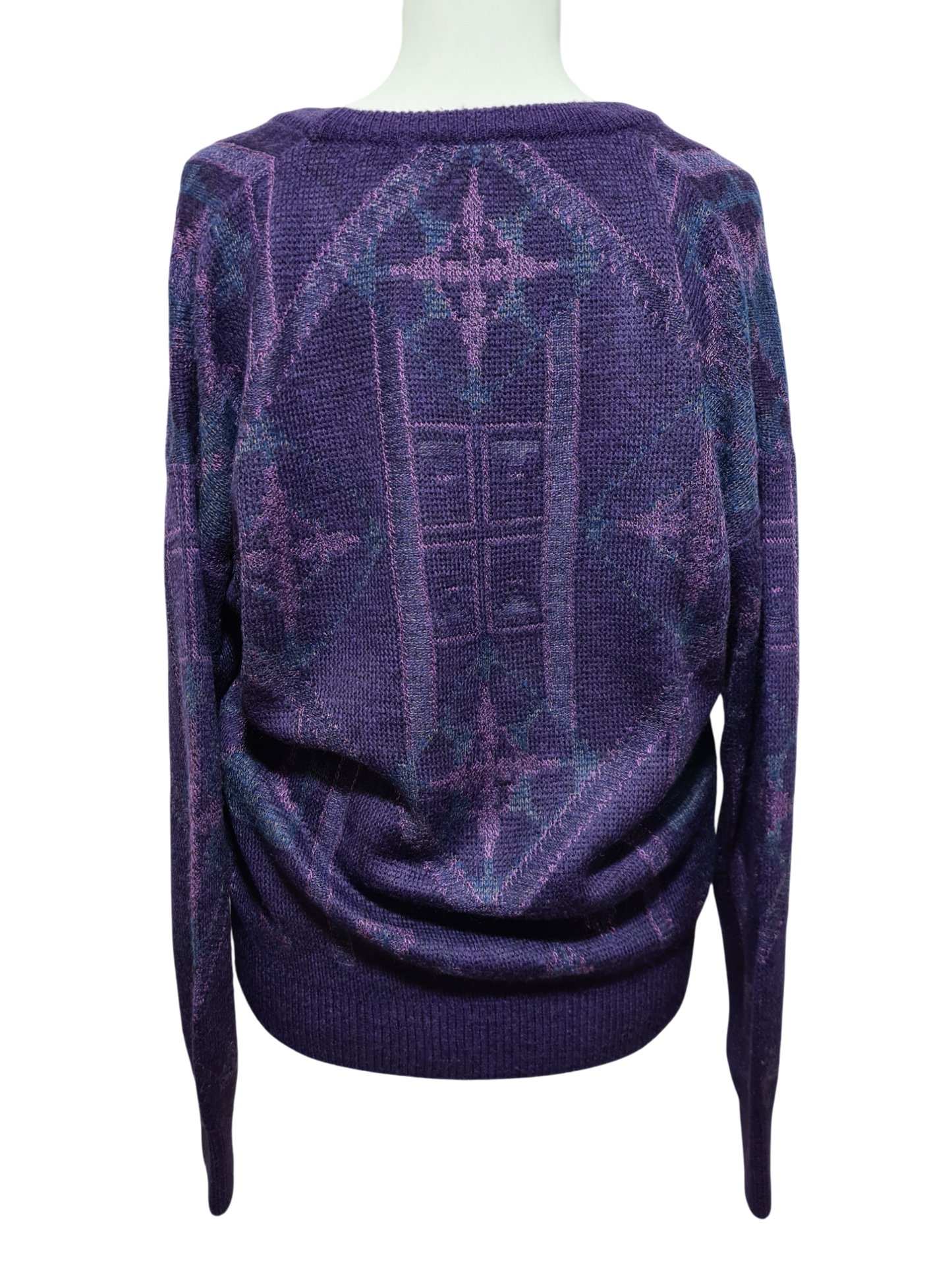 Cardigan femme oversize violet des années 80-90 EMMAUS