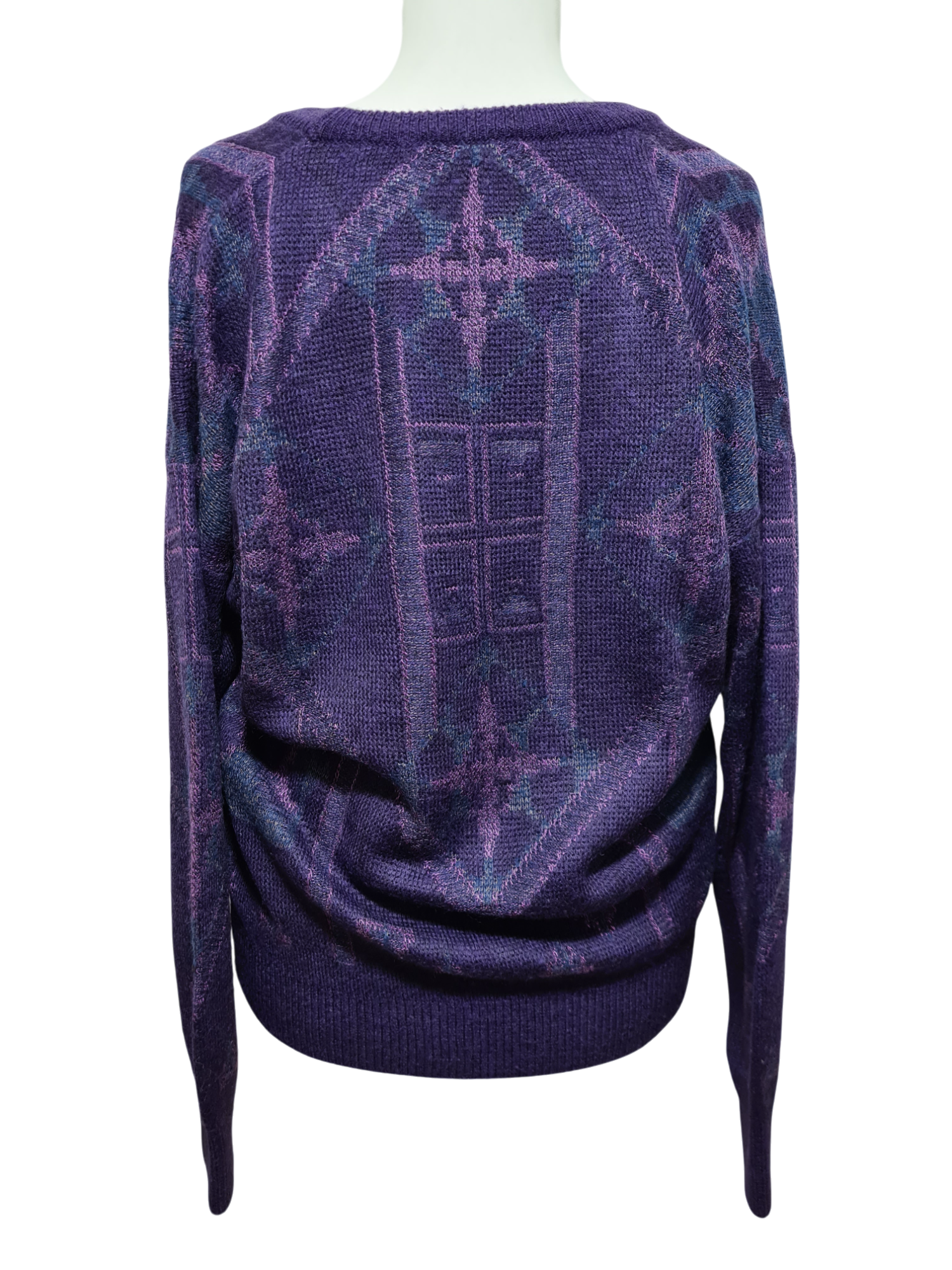 Cardigan femme oversize violet des années 80-90 EMMAUS