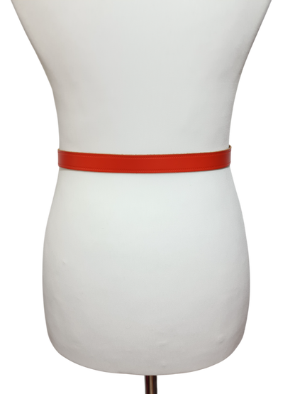 Ceinture croûte de cuir corail des années 80-90 - FRIPEO