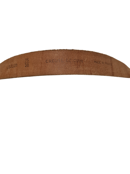 Ceinture croûte de cuir corail des années 80-90 - FRIPEO