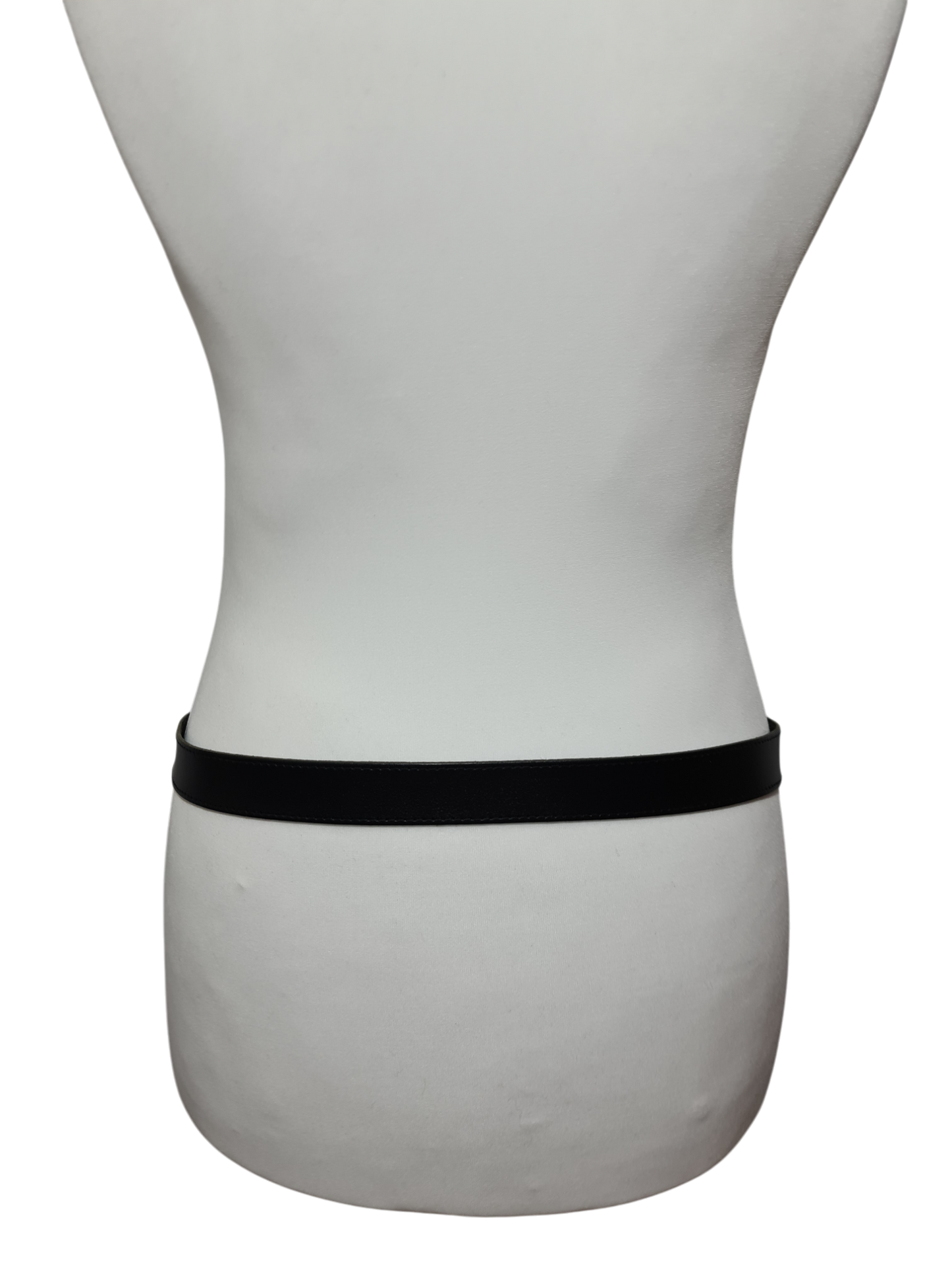 Ceinture noire en cuir véritable avec boucle dorée des années 90-2000 - FRIPEO