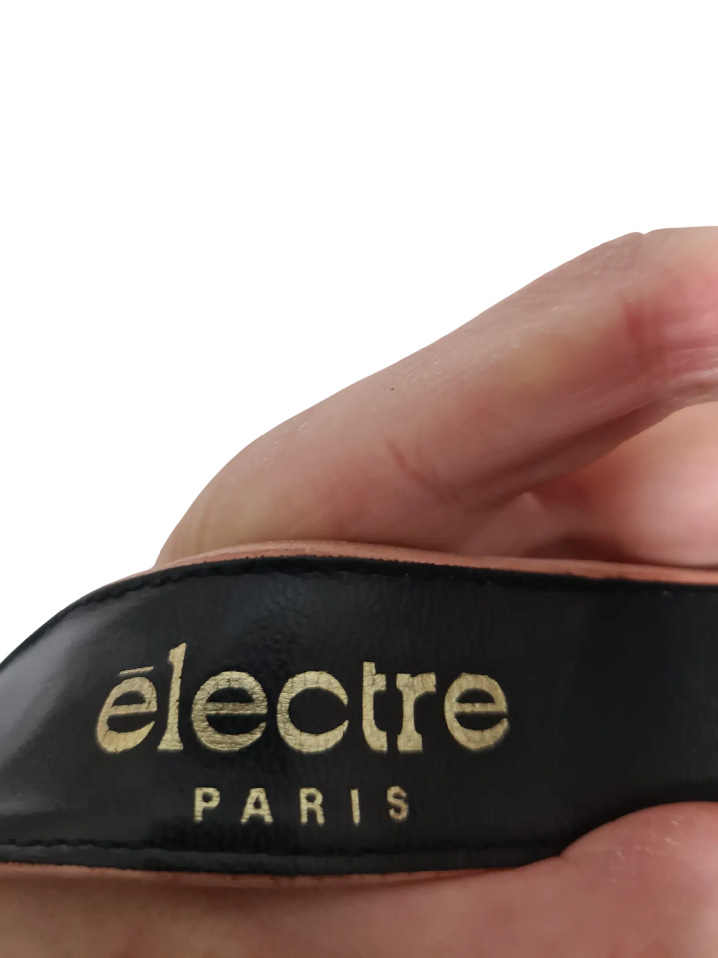 Ceinture rose en cuir véritable avec chaîne Electre Paris des années 80-90 - FRIPEO