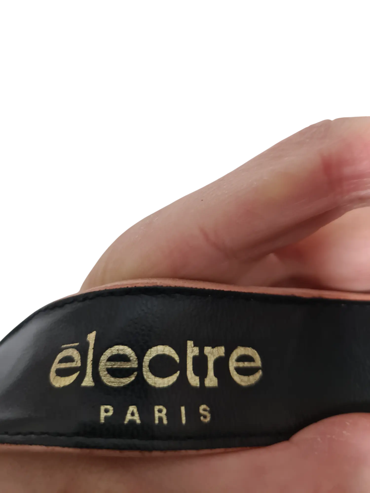 Ceinture rose en cuir véritable avec chaîne Electre Paris des années 80-90 - FRIPEO