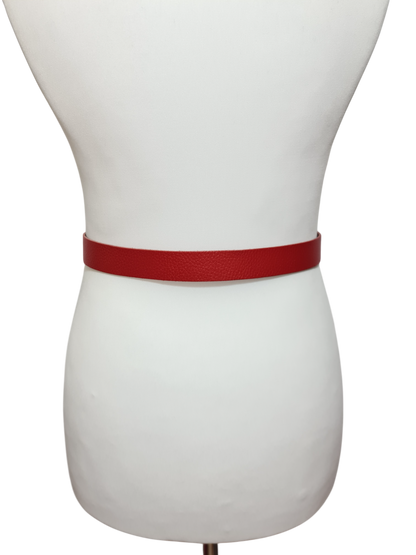 Ceinture rouge en croûte de cuir texturée des années 80-90 - FRIPEO