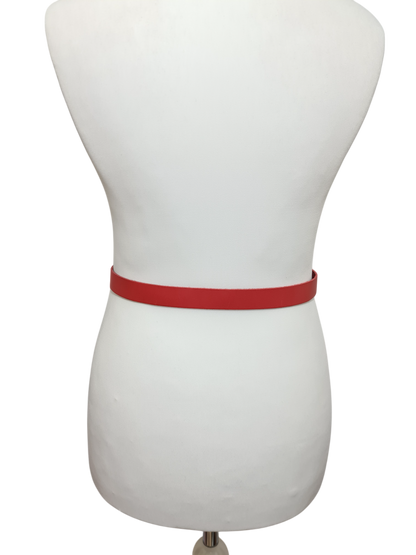 Ceinture rouge en croûte de cuir style cowboy/western des années 90 - FRIPEO