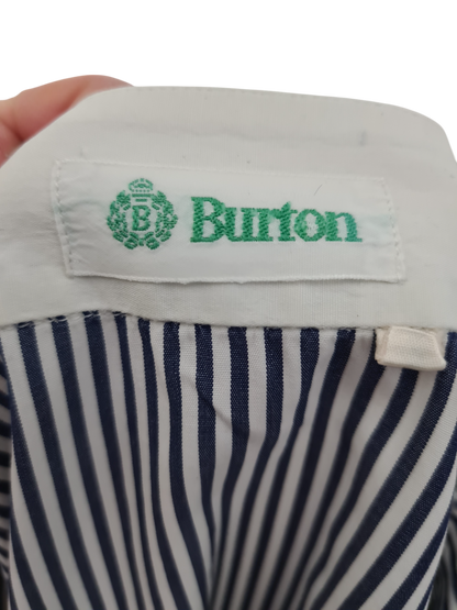 Chemisier femme Burton à rayures bleues des années 80-90 EMMAUS
